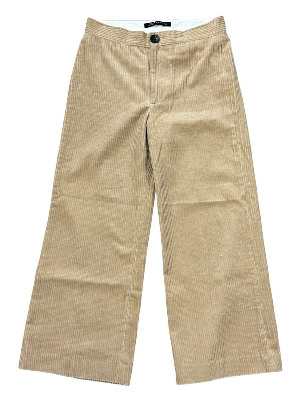 NEW Zara Wide Leg Corduroy Tan Capris